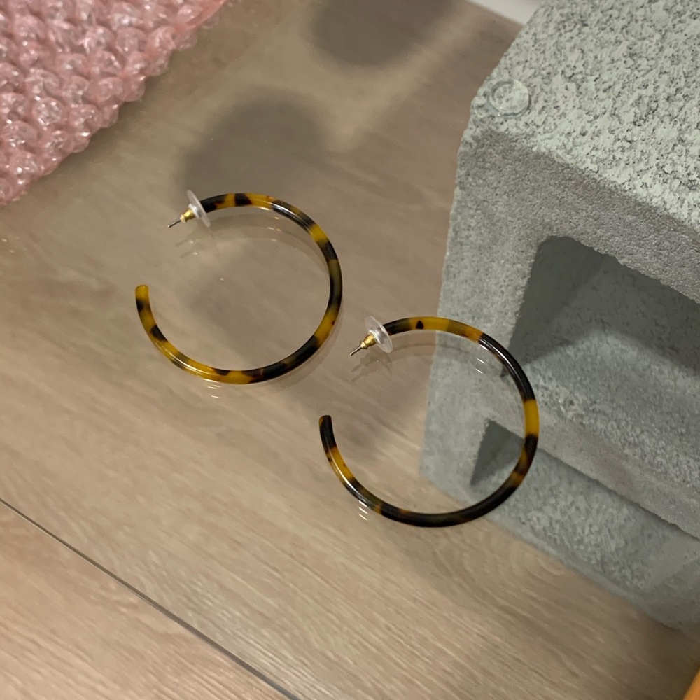 J Crew Tortoise Hoop Earrings